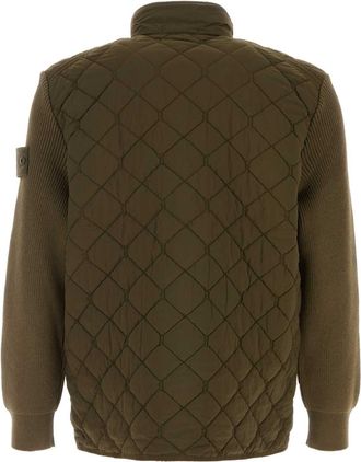 Stone Island Mens Army Green Nylon Jacket Giubbini