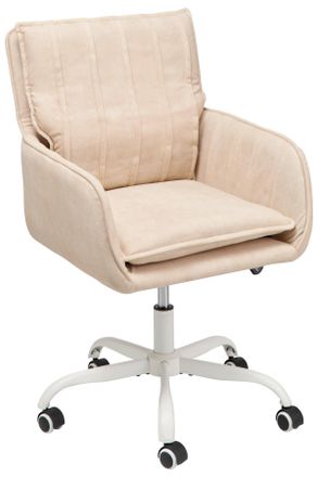 MID.YOU Mid.you Drehstuhl, Beige, Holz, Metall, Kunststoff, Textil, Pappel, Sperrholz, Drehkreuz, 56x89-97x69 cm, Sitzfl&auml;che 360&deg; drehbar, B&uuml;rom&ouml;bel, B&uuml;rost&uuml;h