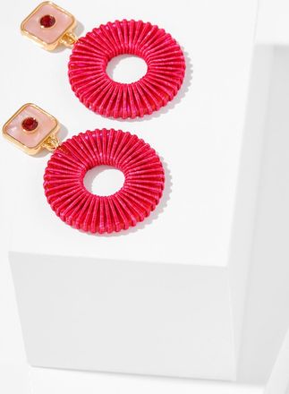 Talbots Ocean Sands Drop Earrings - Raspberry/Gold - 001 Talbots