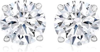 Pompeii3 1 Ct TW Moissanite Studs Available in White or Yellow Gold