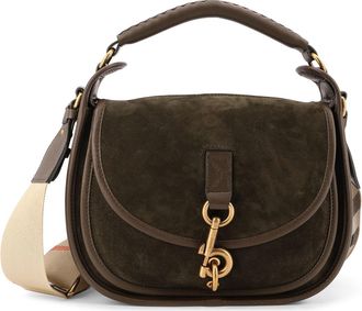 Burberry Messenger B Clip Suede Crossbody Bag