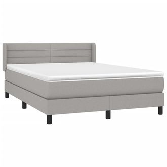 vidaXL Vidaxl - Giroletto A Molle Con Materasso Grigio Chiaro 140x190cm Tessuto