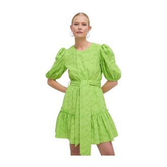 Silvian Heach Mini A-lijn Jurk - Dames - Korte kleedjes - Groen - XS - Katoen - Kleedjes