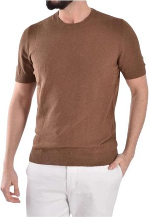 Gran Sasso Pile T-shirt - Heren - Ronde hals truien - Bruin - XL - Katoen - Truien & Vesten
