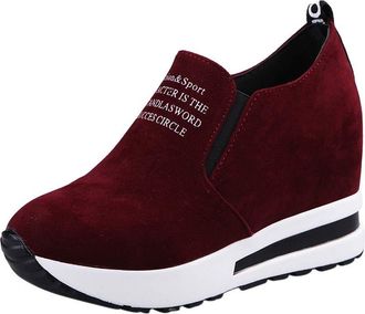 Generic Ladies Wide Fit Walking Shoes Womens Lightweight Plantar Fasciitis Trainers Flock Women Sport Casual Thick -On Platform Shoes Fashion Womens Trainers 