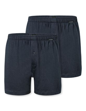 Schiesser Mens 2 Pack Boxershorts Baumwolle Jersey Weich Multipack-Jerseyboxer Boxer Shorts, Midnight Blue_182426, 8