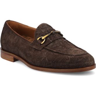 Taft Mens Russell Bit Loafer in Chocolate Floral Suede at Nordstrom, Size 11.5