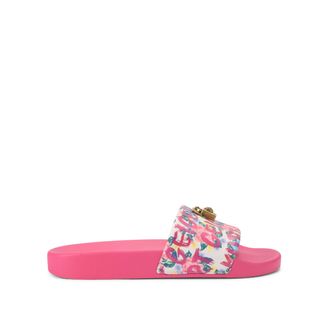 Kurt Geiger Womens Brixton Poolslide Sliders - Pink Fabric - Size UK 7
