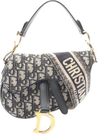 Dior Pre-owned Borsa a Sella Oblique Jacquard 2way Handbag - - Pre-owned - Donna - Blu - ONE SIZE
