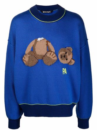 Palm Angels Maglione Teddy Bear - Blu