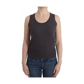 John Galliano Bruine Gebreide Tanktop - Dames - Tops zonder mouwen - Bruin - S - Katoen - Tops