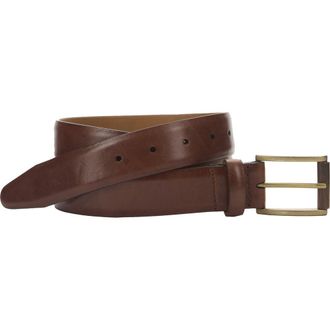 Johnston & Murphy Smooth Leather Belt in Brown at Nordstrom, Size 36