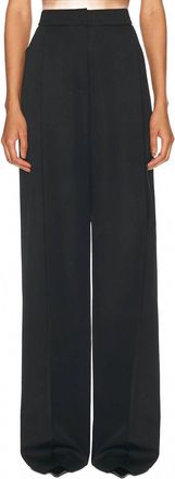 Oscar De La Renta High Rise Wide Leg Pant In Black