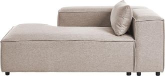 Beliani Chaise Longue Derecha Moderna Tapizado De Tela Para Sof&aacute; Gris Claro Brande