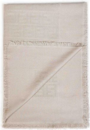 Fendi Womens Shawl Ff Taupe Cotton Scarf Scarfs