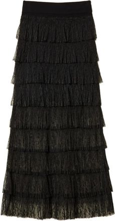 Twin-Set Maxi-rok met kant - Zwart