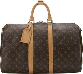 Louis Vuitton Brown Monogram Coated Canvas Keepall 45 (Authentic Pre-Loved)