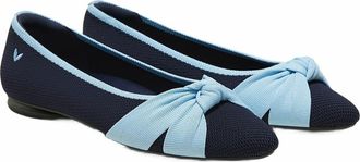 Vivaia Almond-Toe Knotted Flats in Navy Ice Blue at Nordstrom, Size 10