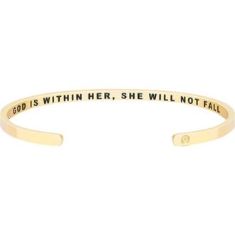 Mantra God Is Within Her, She Will Not Fall bracelet in Yellow Gold at Nordstrom