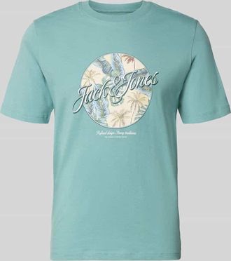 Jack & Jones Jack & Jones T-Shirt mit Rundhalsausschnitt Modell HONOLULU in Petrol, Gr&ouml;&szlig;e XXL