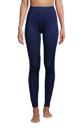 Lands End Silk Interlock Long Underwear Leggings Pants in Deep Sea Navy at Nordstrom, Size X-Large