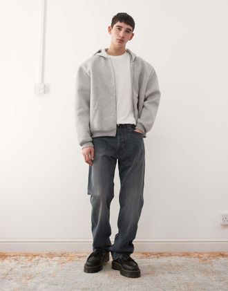 Weekday Space - Jeans dritti comodi lavaggio blu scuro