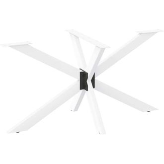 vidaXL Pata De Mesa De Comedor Forma Ara&ntilde;a Blanca 120x68x(72-73) Cm Acero Vidaxl