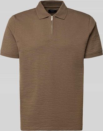 Mc Neal Regular Fit Poloshirt mit Strukturmuster in Mittelbraun, Gr&ouml;&szlig;e XXXL