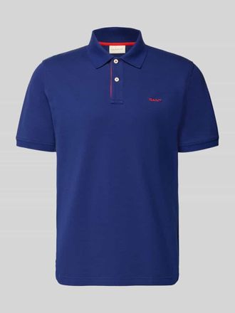 GANT Regular Fit Poloshirt mit Logo-Stitching in Marine, Gr&ouml;&szlig;e XXXL