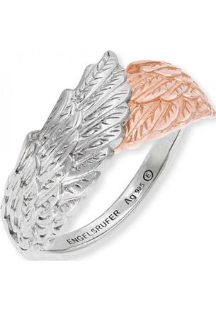 Engelsrufer Womens ERR-WINGS-BIR Ladies Double Wing Ring - Rose Gold Sterling Silver - Size K