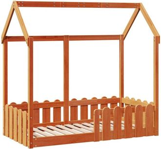 vidaXL Vidaxl - Cama con forma de casa de niños madera maciza marrón 70x140 cm