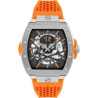 Philipp Plein The $keleton Limited Edition Silicone Strap Watch, 44mm in Stainless Steel at Nordstrom