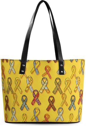Generic Childhood Cancer Awareness Ribbon Tote Bags for Women Cute Shoulder Purses Handbags