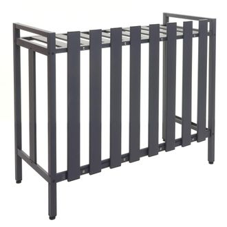 Hhg Hhg - Nunca Usado] Cubierta Para Aire Acondicionado/bomba De Calor 398, Cubierta Rejilla Protectora Estante Para Plantas, Metal 80x90x39cm, Gris
