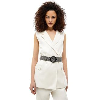 Liu Jo Lang gilet van twill - Dames - Jassen - Wit - Maat: L
