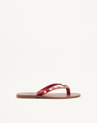 Valentino Garavani Rockstud Calfskin Thong Sandal 05Mm Wo