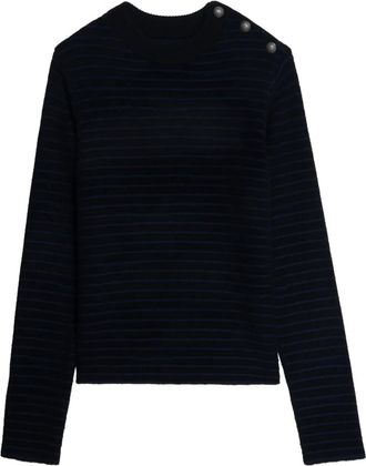Zadig&Voltaire Maglione a righe con bottoni - Nero