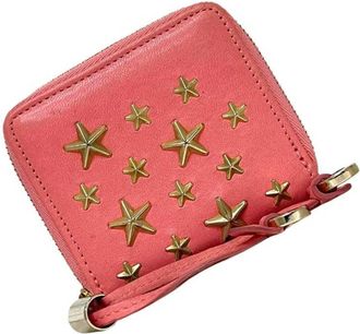 Jimmy Choo London Pink Leather Coin Purse/Coin Case (Pre-Owned)