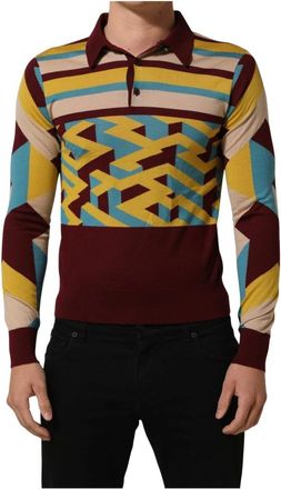 Dolce & Gabbana Pullover Trui - Heren - Polos - Veelkleurig - S - Kasjmier - Tops