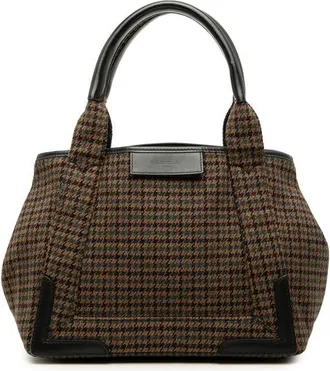 Balenciaga Pre-owned Balenciaga Wool Houndstooth Navy Cabas Tote S Ladies 6OBC9WH2UH516DFE