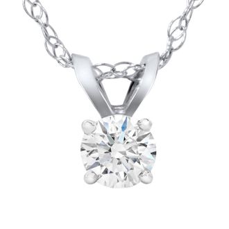 Pompeii3 1/5ct Lab Grown Diamond Solitaire Pendant 14K White Gold