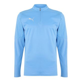 Puma Heren Team Final trainingsfleece met kwartritssluiting (Lichtblauw)