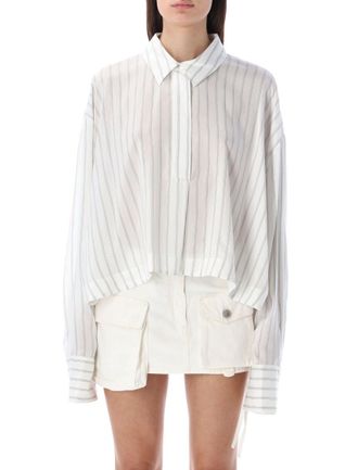 The Attico White Stripes Shirt