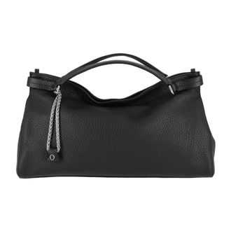 Orciani Virgo Soft Midi Handbag - unisex - Tassen - Zwart - Maat: ONE Size Katoen