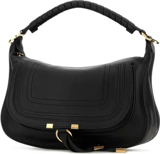 Chlo&eacute; Womens Black Leather Small Marcie Shoulder Bag Borse A Mano