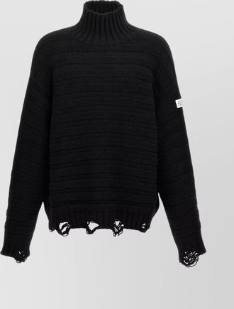 Maison Margiela ribbed distressed turtleneck sweater