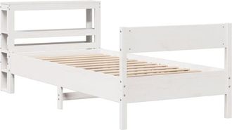 vidaXL Vidaxl - Bed Frame without Mattress White 90x190 cm Single Solid Wood Pine