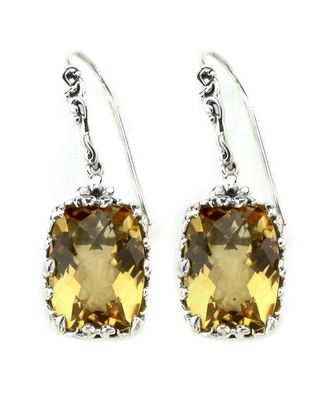 Samuel B. Silver 11.40 Ct. Tw. Citrine Drop Earrings