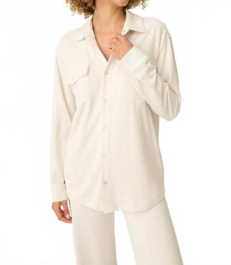 PJ Salvage Craving Corduroy Long Sleeve Button Up Shirt In Natural