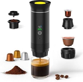 OEM Cafetera Port&aacute;til - M&aacute;quina De Espresso - Caf&eacute; Para Llevar - Autocalentamiento Usb-c - Dep&oacute;sito De 80 Ml - Negra